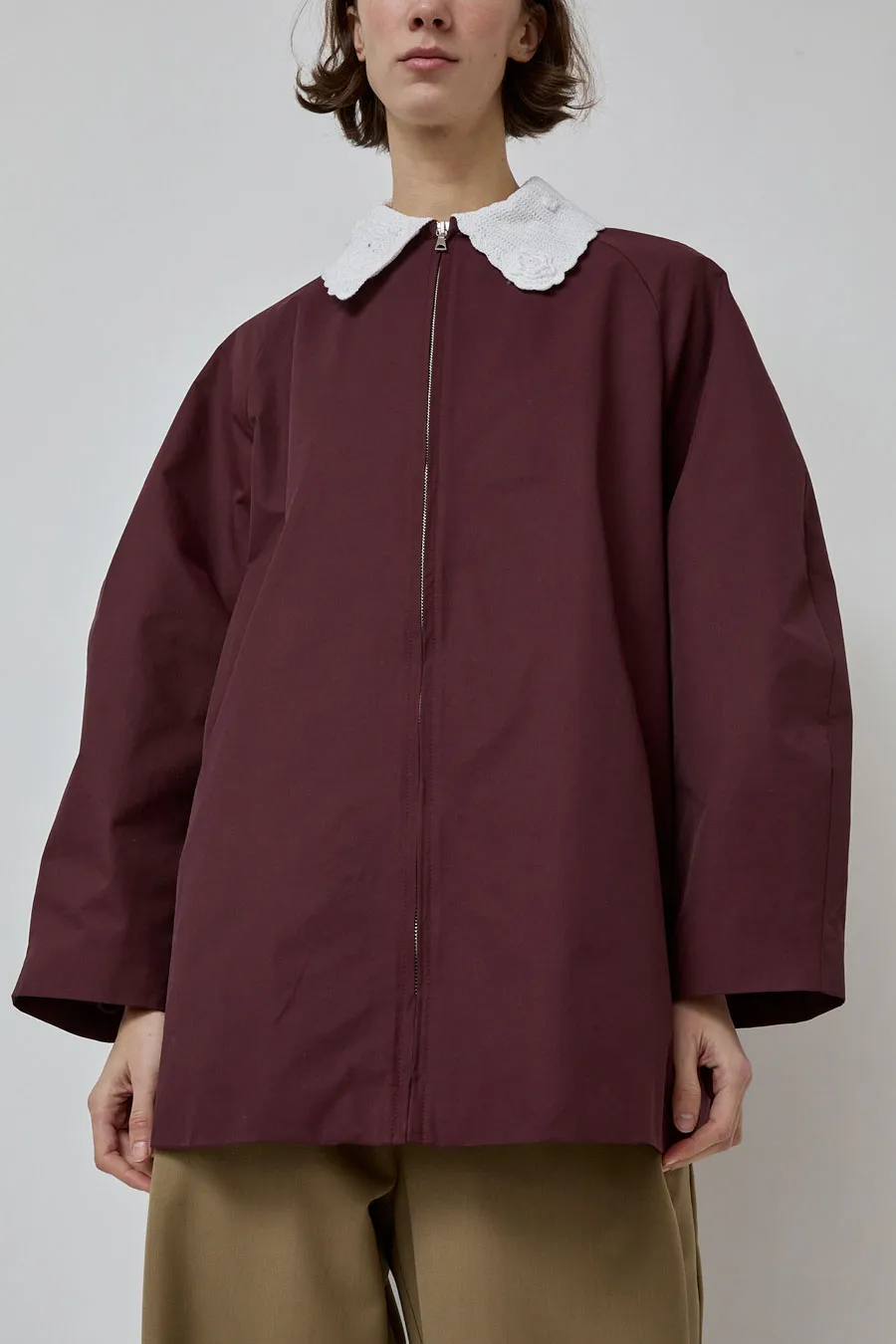 CORDERA Crochet Collar Jacket in Burgundy sold by No. 6 product image thumbnail 4