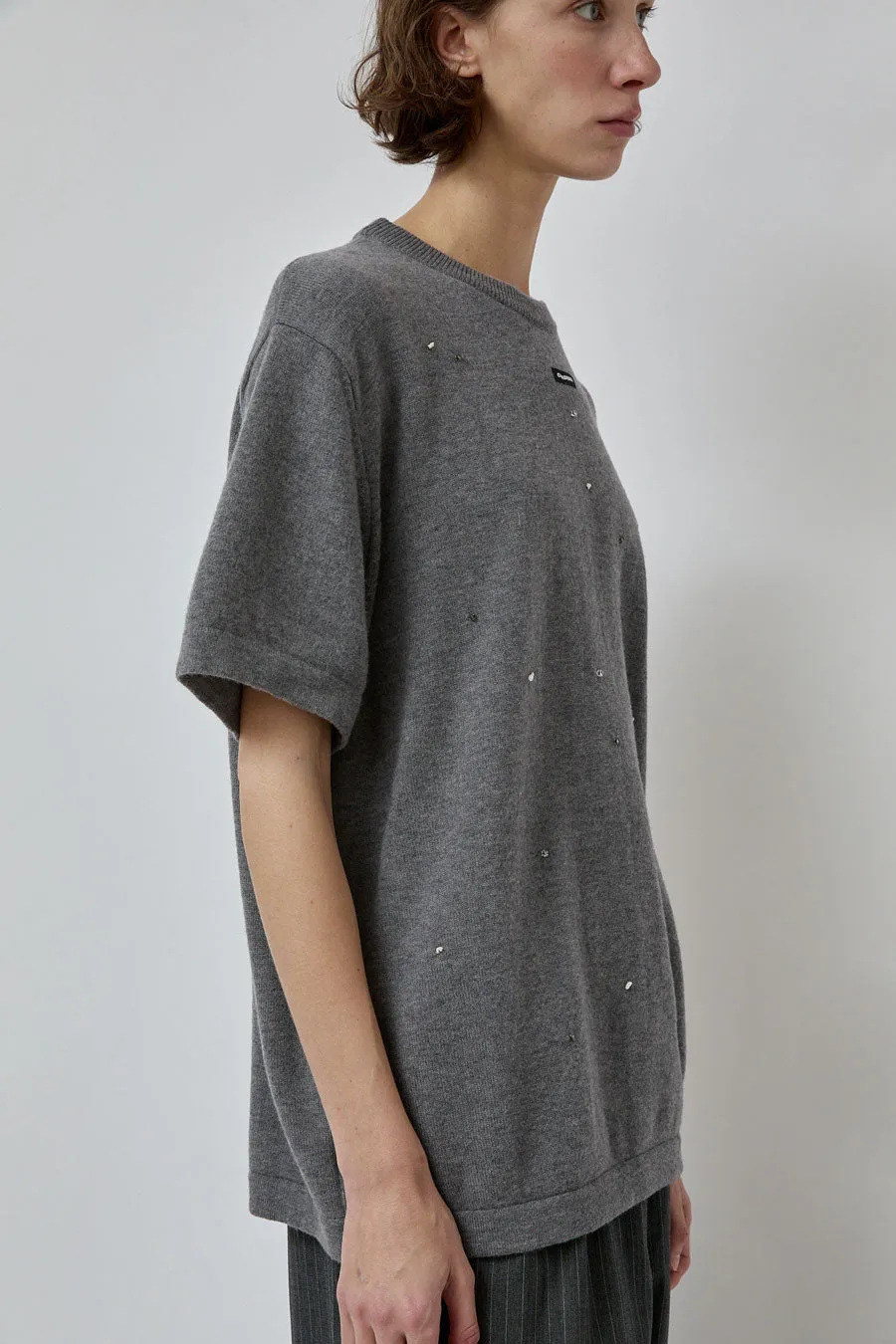 CORDERA Merino Wool Beaded T-Shirt in Grey sold by No. 6 product image thumbnail 3