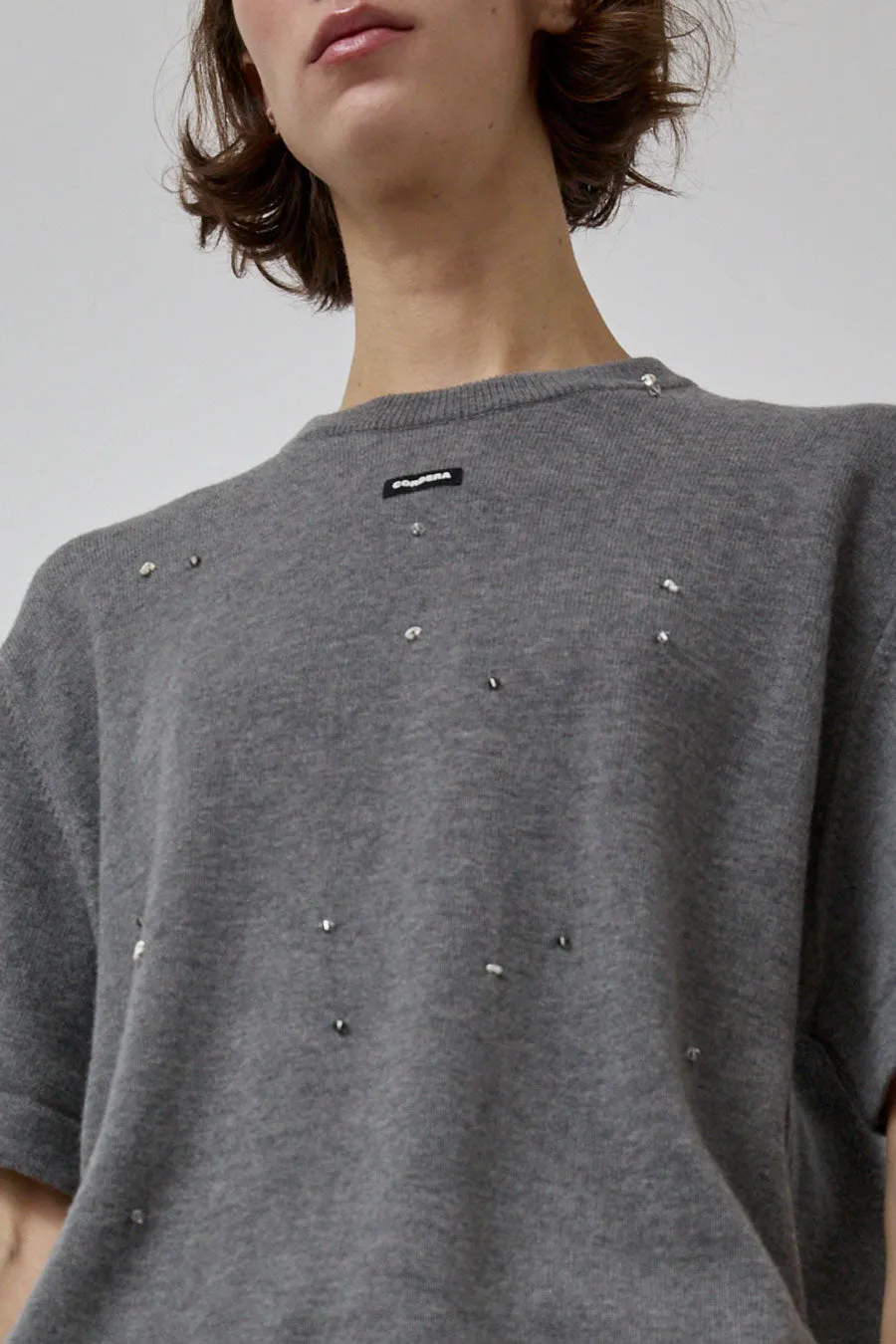 CORDERA Merino Wool Beaded T-Shirt in Grey sold by No. 6 product image thumbnail 2