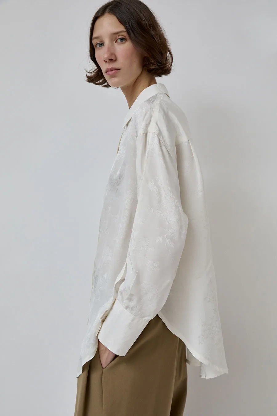 CORDERA Flower Jacquard Shirt in White sold by No. 6 product image thumbnail 3