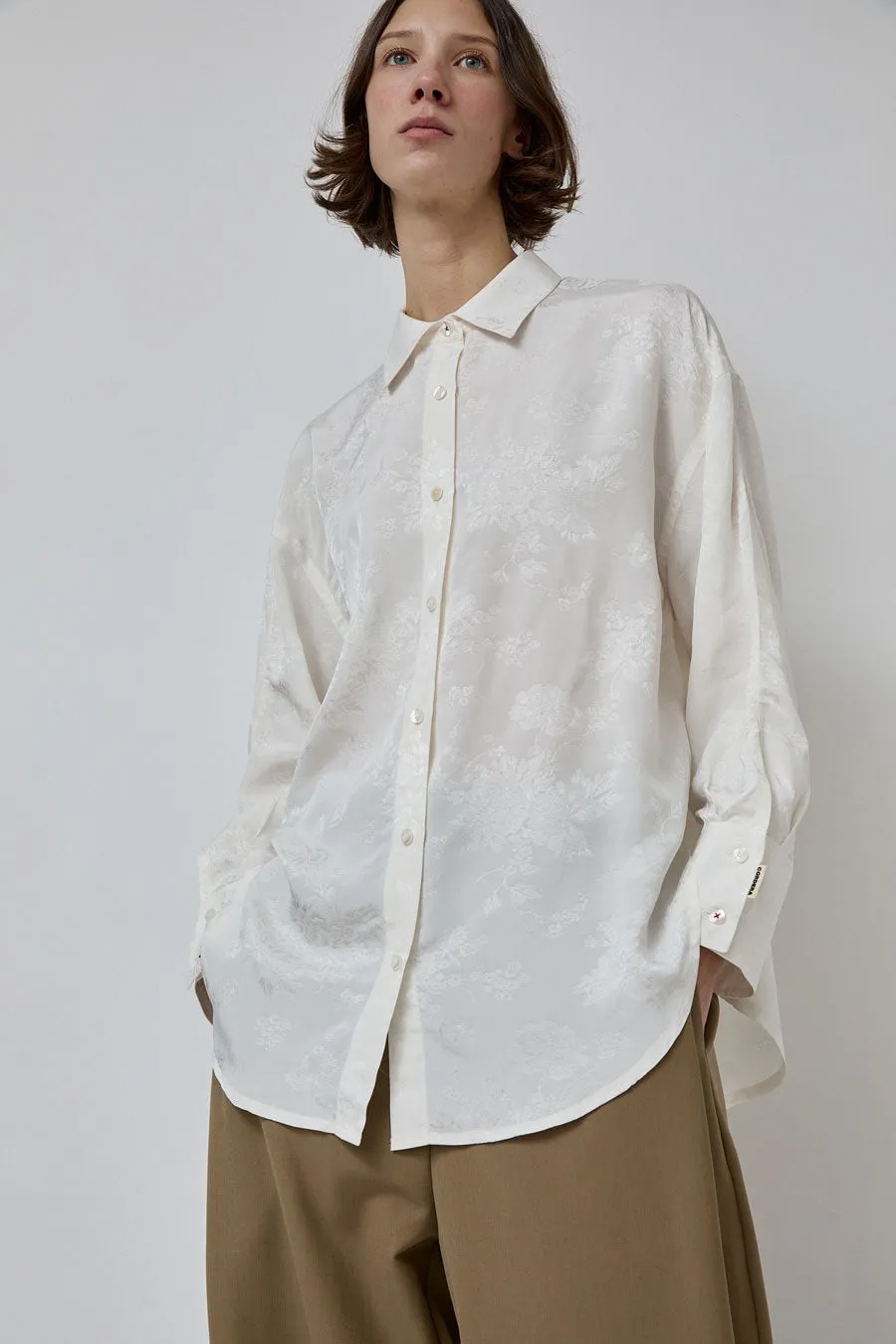 CORDERA Flower Jacquard Shirt in White sold by No. 6 product image thumbnail 5