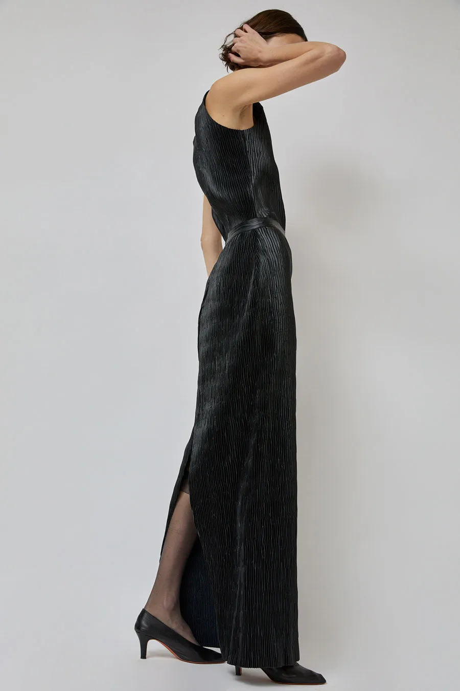 INSHADE Pleated Eco Leather Skirt in Black sold by No. 6 product image thumbnail 2
