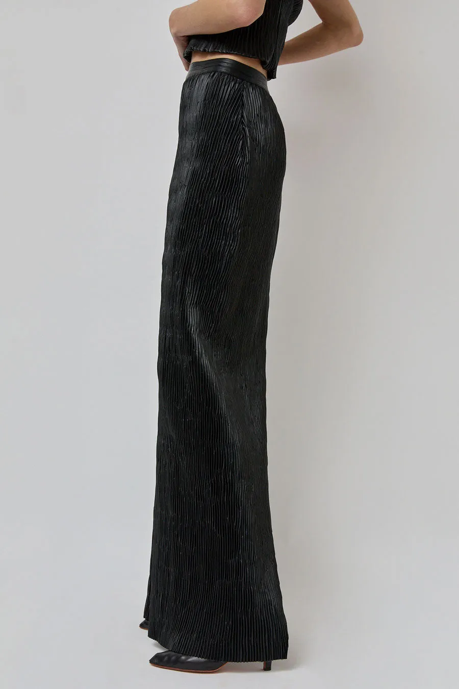 INSHADE Pleated Eco Leather Skirt in Black sold by No. 6 product image thumbnail 3