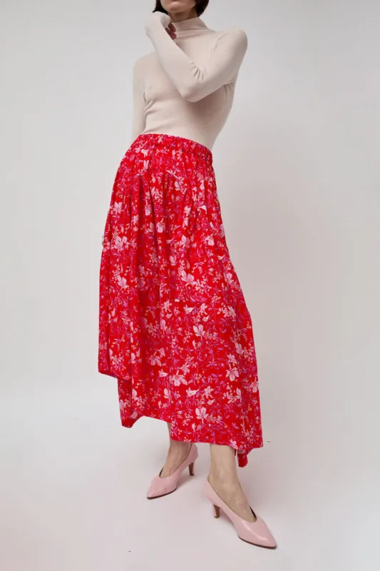INSHADE Flared Skirt in Red Floral sold by No. 6