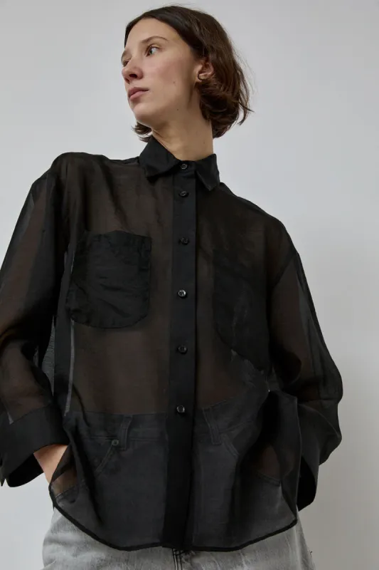 No.6 Lake Shirt in Black Organza sold by No. 6