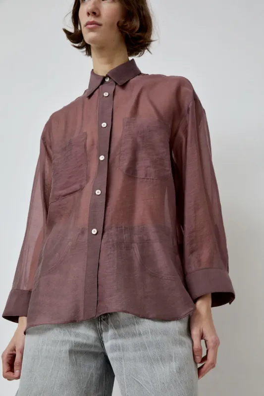 No.6 Lake Shirt in Plum Organza sold by No. 6