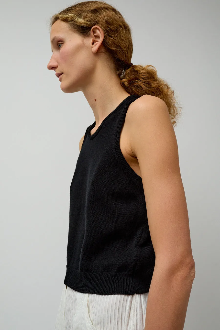 CORDERA Cotton Cropped Tank in Black sold by No. 6 product image thumbnail 2