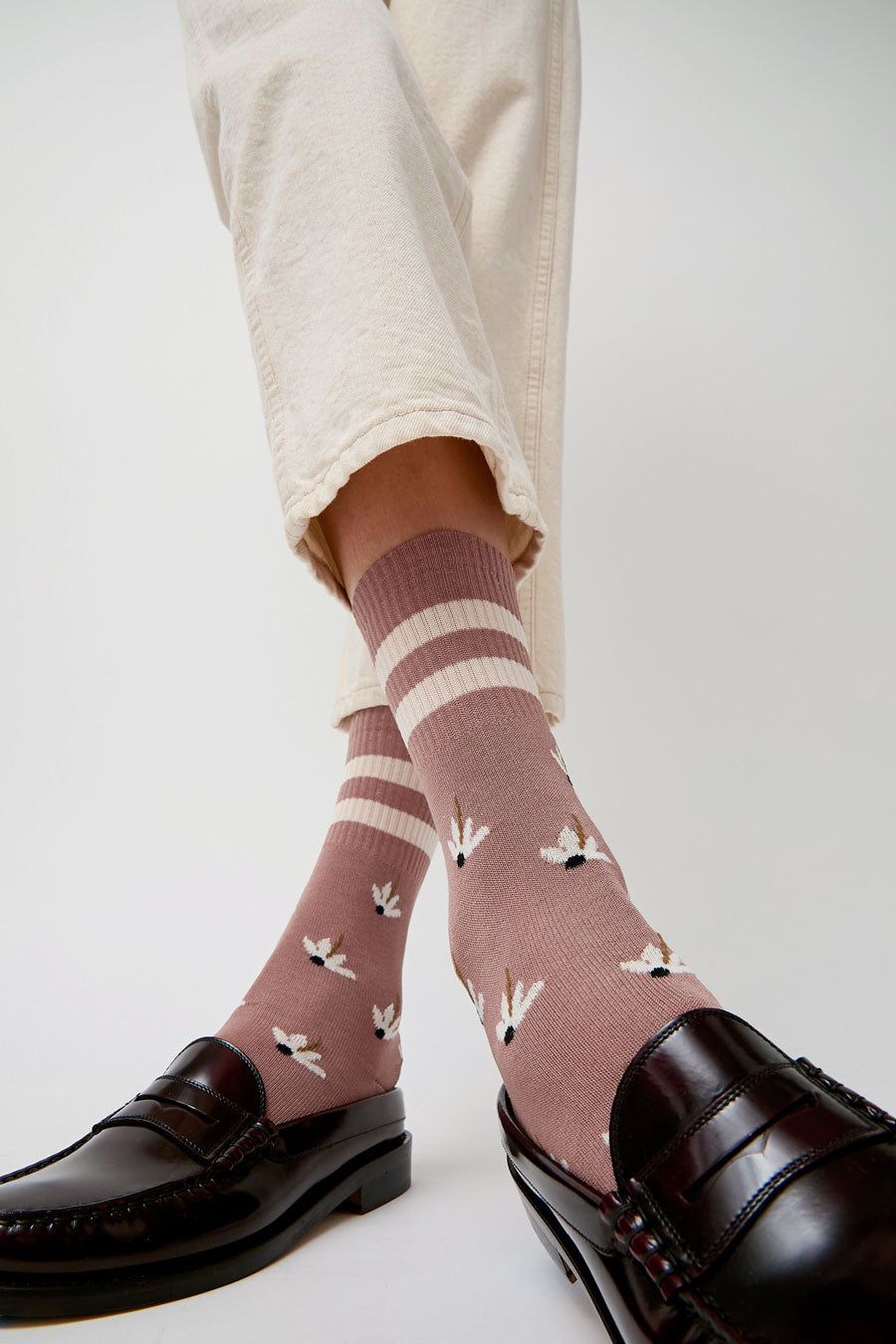 Exquisite J Daisy Socks in Taupe sold by No. 6