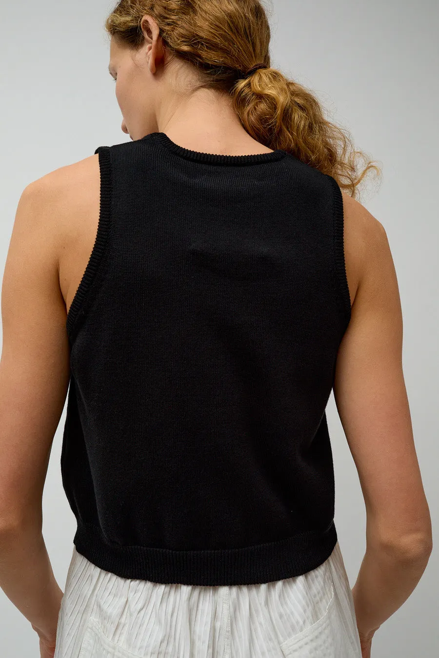 CORDERA Cotton Cropped Tank in Black sold by No. 6 product image thumbnail 4