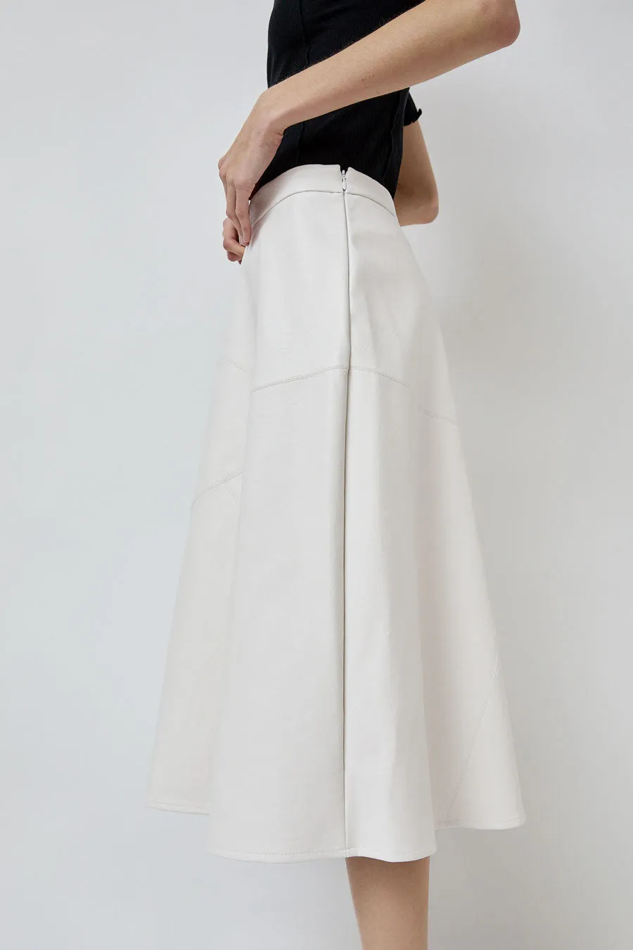 No.6 Lucy Patchwork Skirt in White Faux Leather sold by No. 6 product image thumbnail 3
