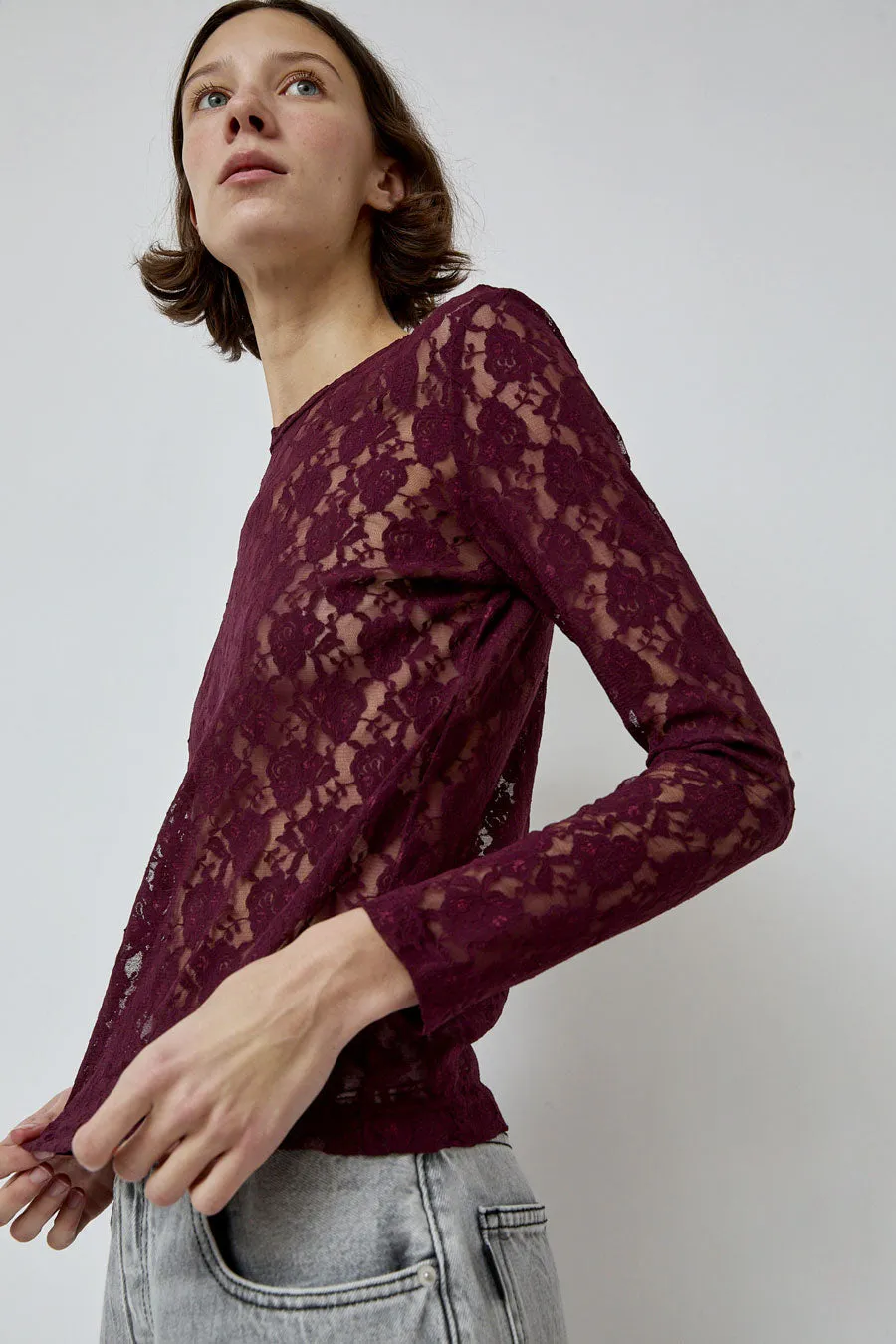 No.6 Ash Tee in Bordeaux Lace sold by No. 6 product image thumbnail 2