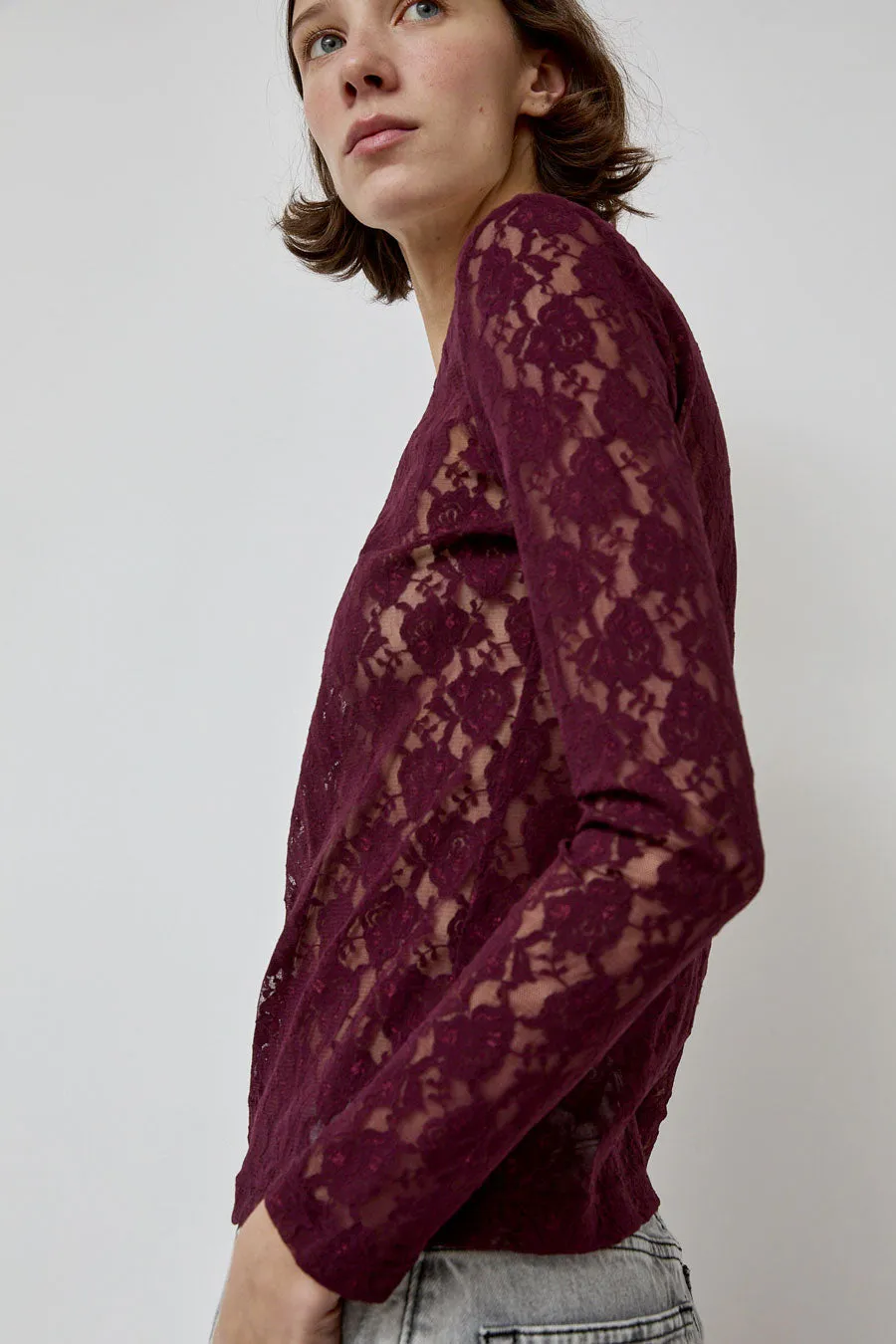 No.6 Ash Tee in Bordeaux Lace sold by No. 6 product image thumbnail 5