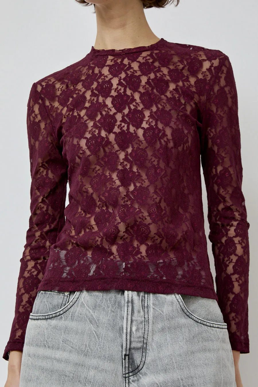 No.6 Ash Tee in Bordeaux Lace sold by No. 6 product image thumbnail 4