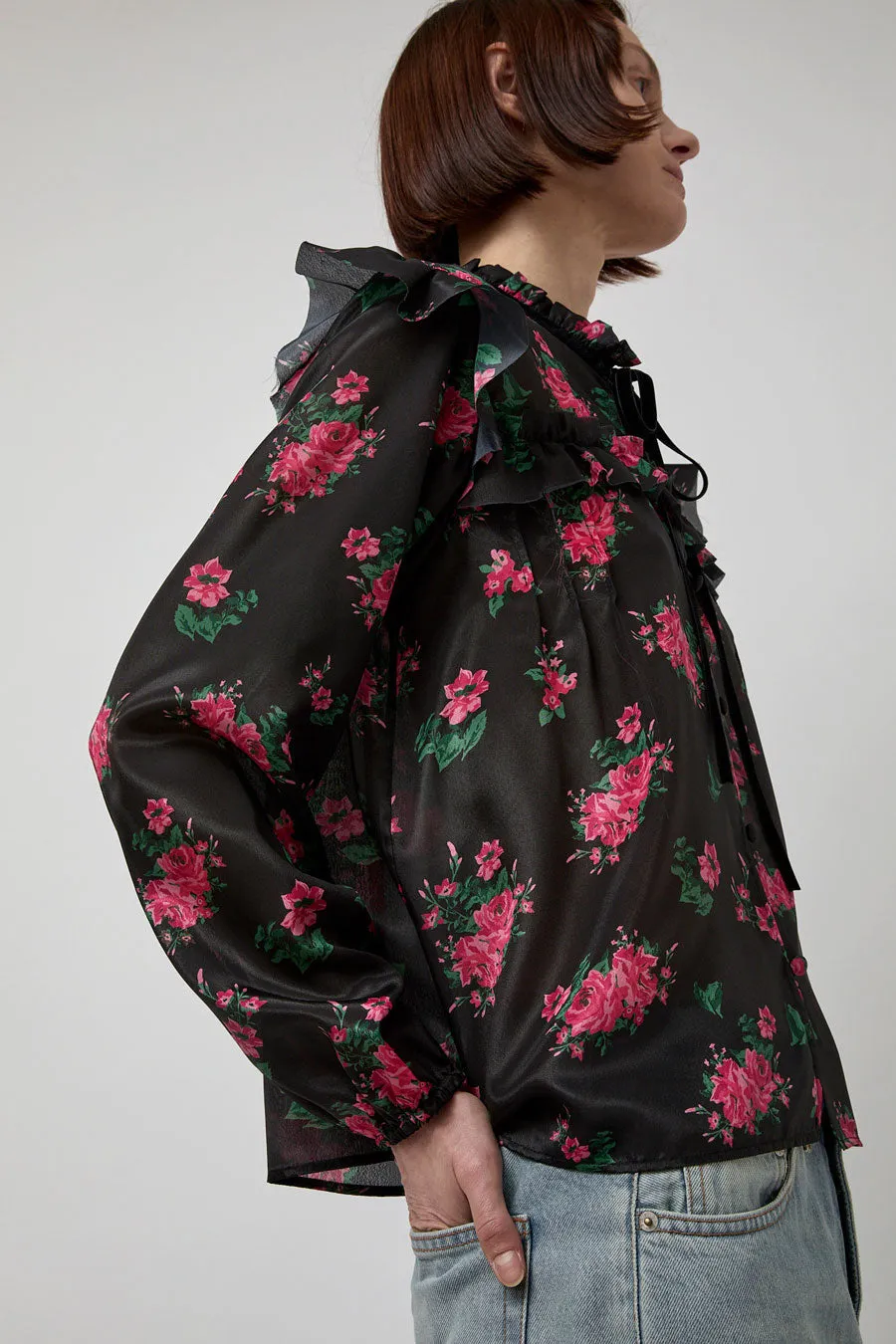 StandAlone Sheer Fringe Blouse in Roses sold by No. 6 product image thumbnail 3