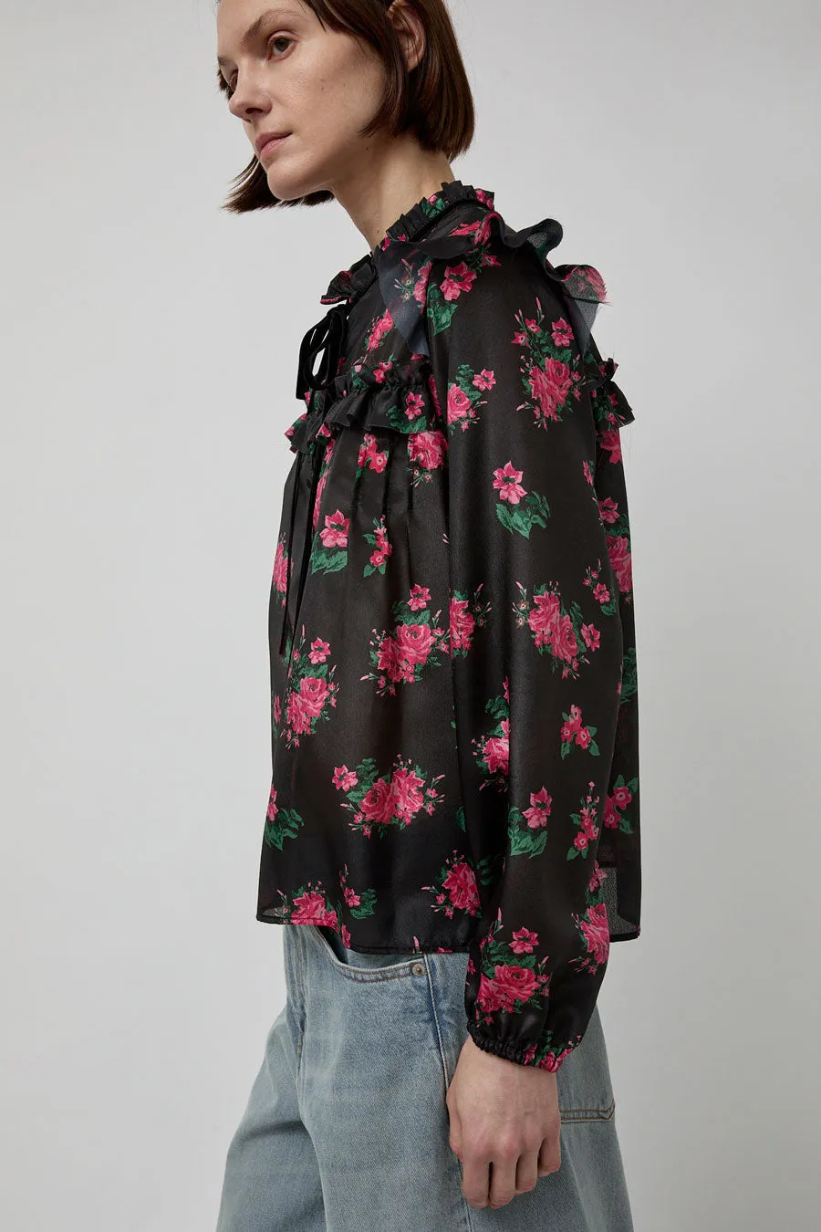 StandAlone Sheer Fringe Blouse in Roses sold by No. 6 product image thumbnail 4