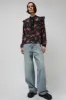 StandAlone Sheer Fringe Blouse in Roses sold by No. 6