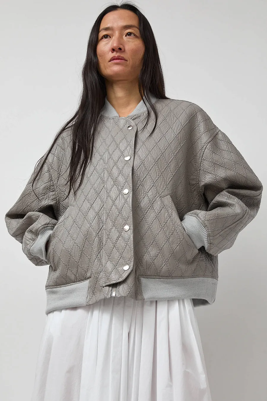 No.6 Theo Bomber in Grey Diamond sold by No. 6