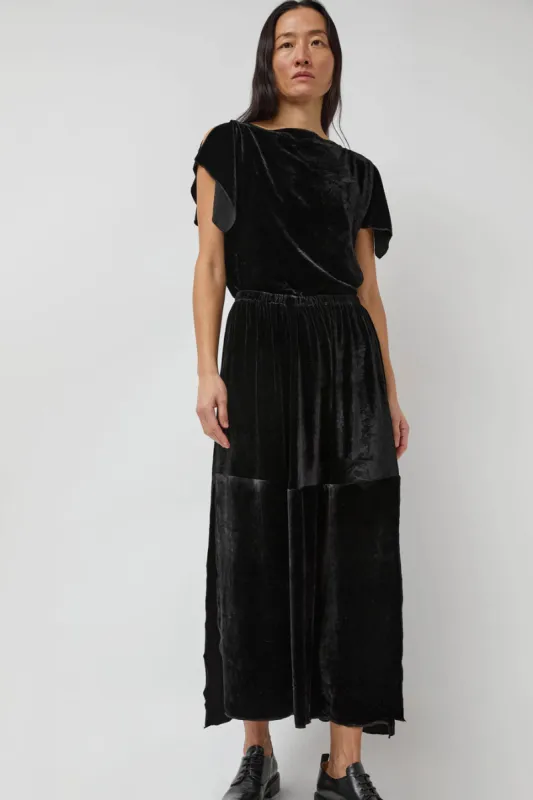 Baserange Olin Skirt in Black Velvet made by Baserange