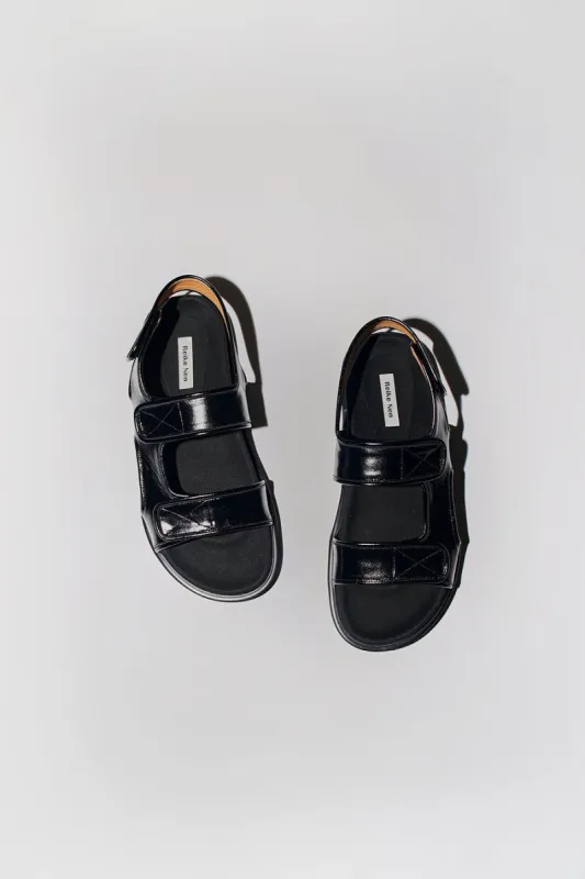 Reike Nen Piping Velcro Mold Sandals in Black made by No. 6