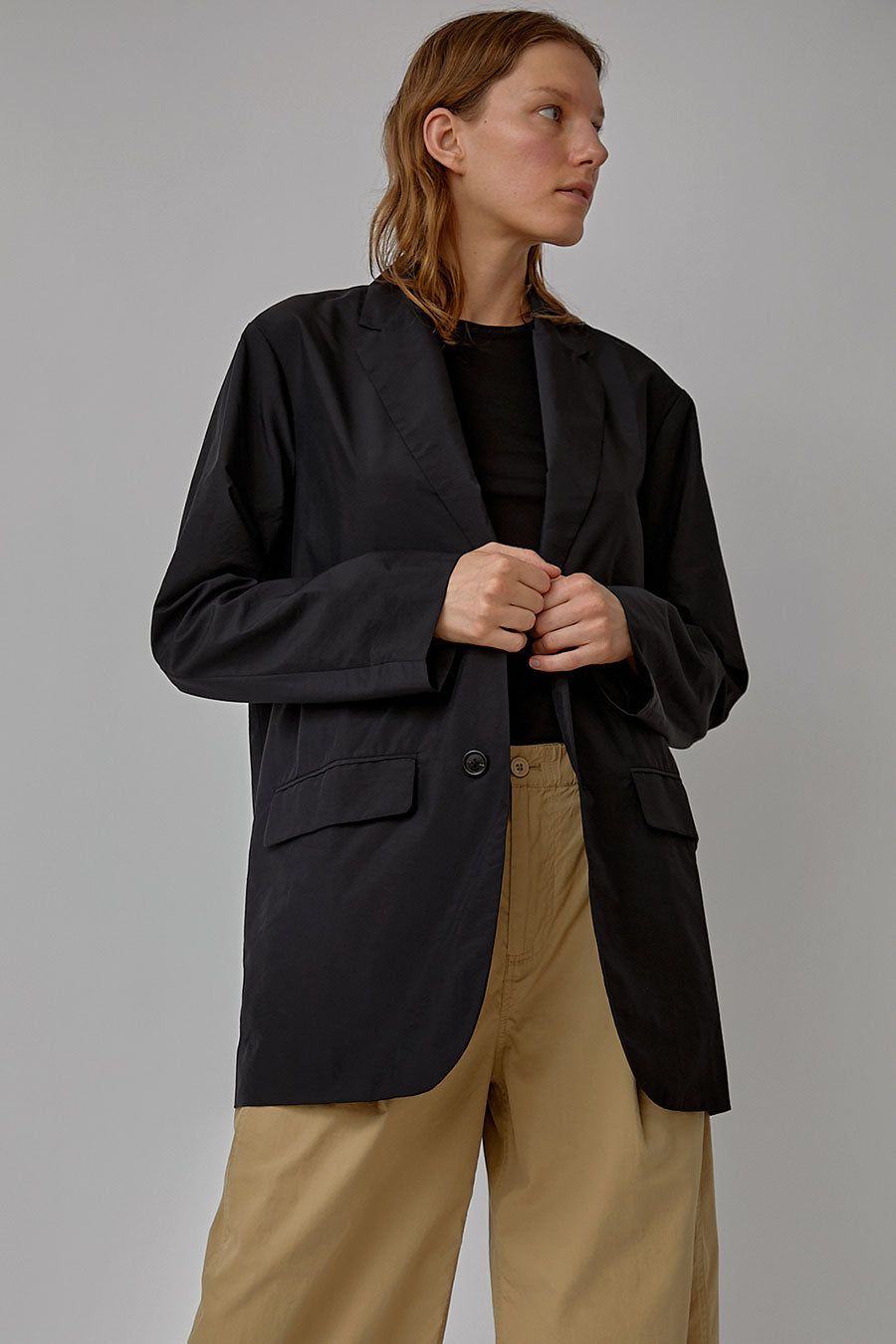 6397 Nylon Blazer Jacket in Black | Parallel