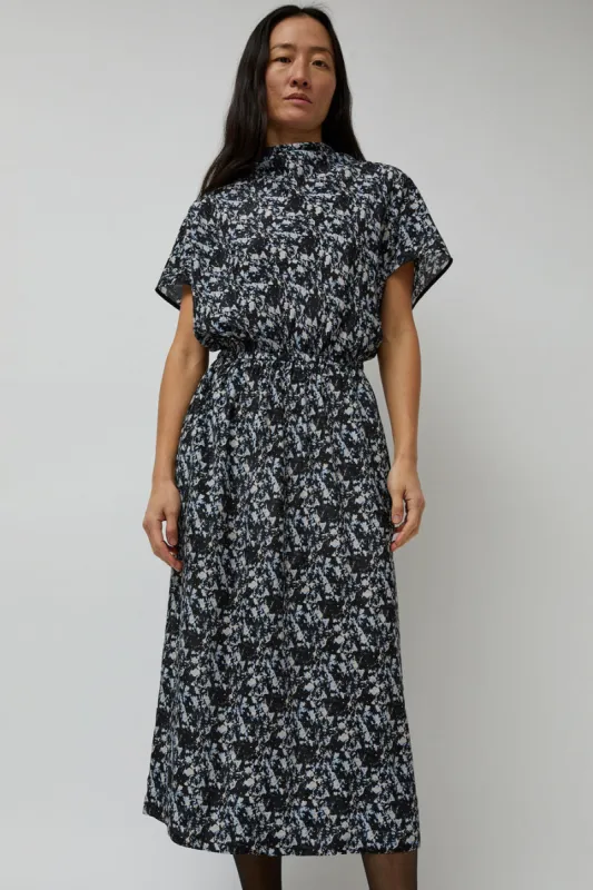 No.6 Willa Dress in Black Blue White Abstract sold by No. 6