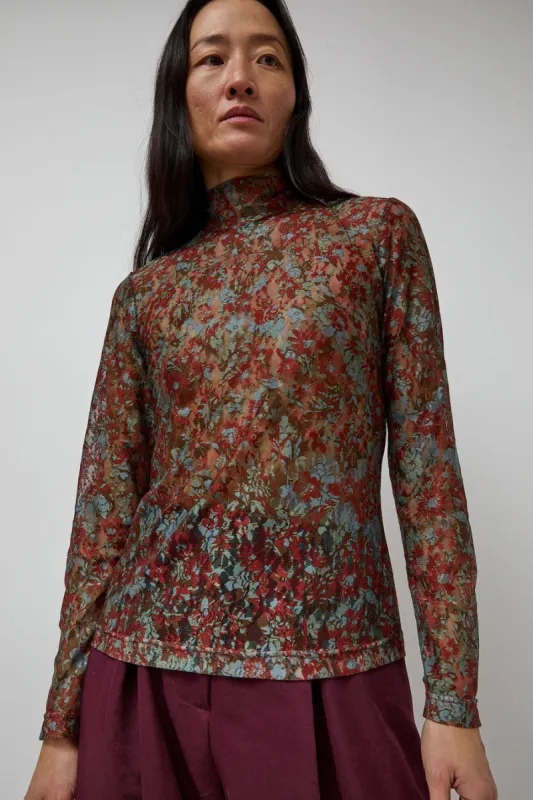 No.6 Rosa Turtleneck in Wine Garden Lace sold by No. 6