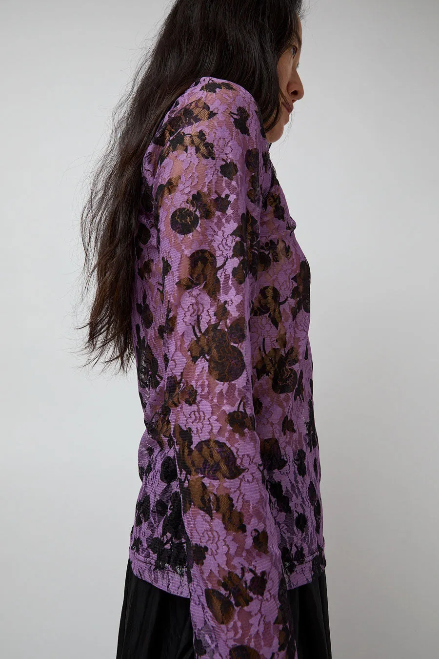 No.6 Rosa Turtleneck in Purple and Black Vineyard Lace sold by No. 6 product image thumbnail 5