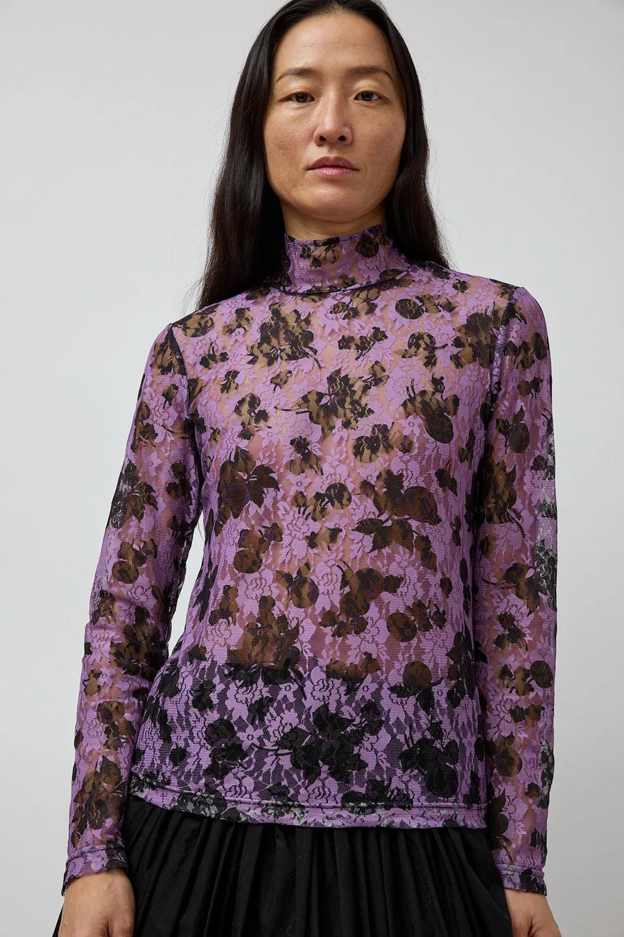 No.6 Rosa Turtleneck in Purple and Black Vineyard Lace sold by No. 6 product image thumbnail 3