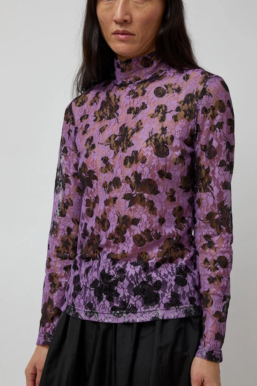 No.6 Rosa Turtleneck in Purple and Black Vineyard Lace sold by No. 6 product image thumbnail 4