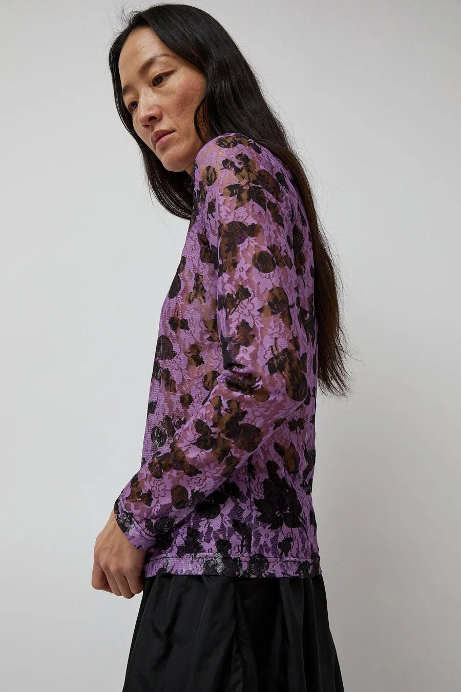 No.6 Rosa Turtleneck in Purple and Black Vineyard Lace sold by No. 6 product image thumbnail 2