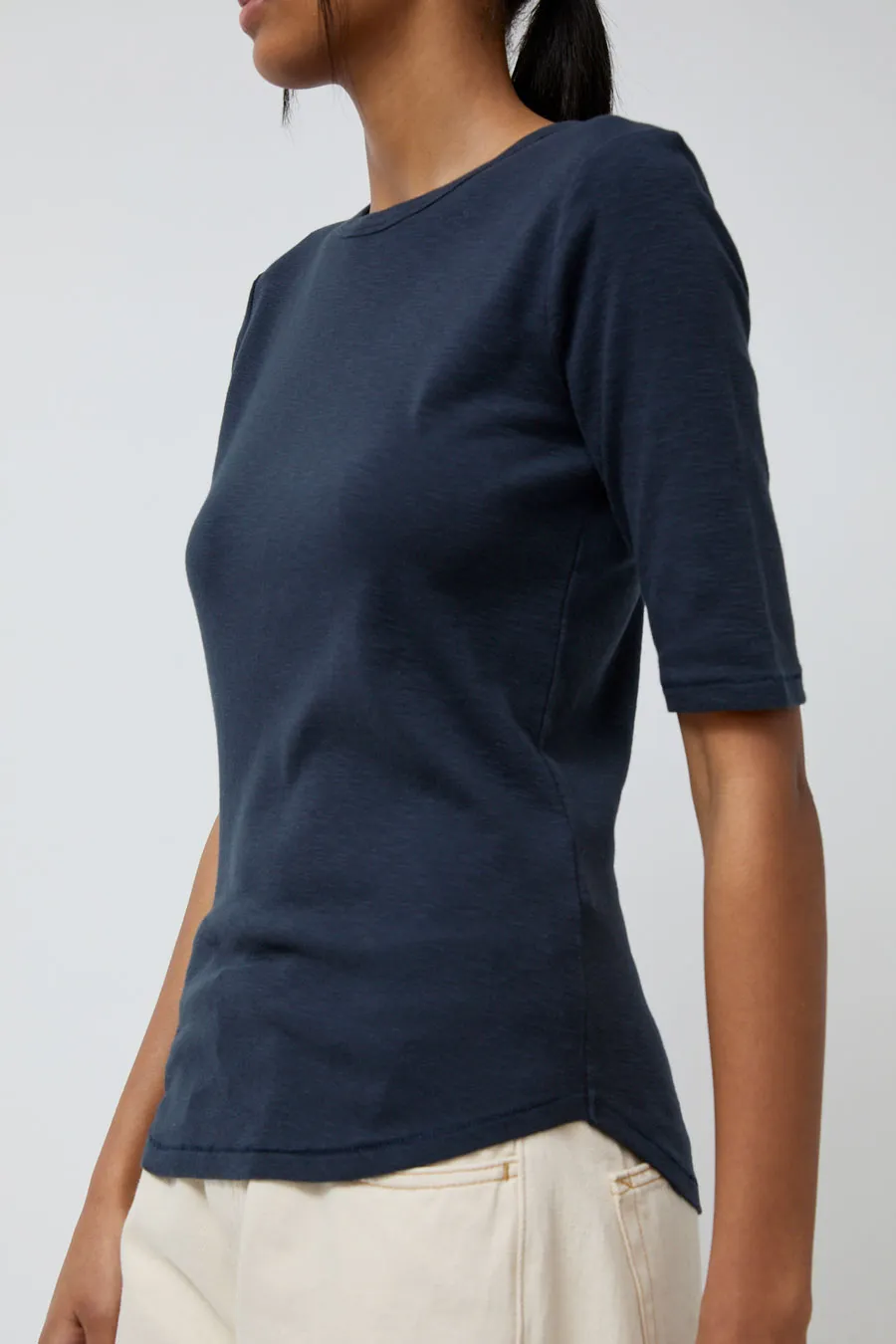 YMC Charlotte Short Sleeve Top in Navy sold by No. 6 product image thumbnail 2