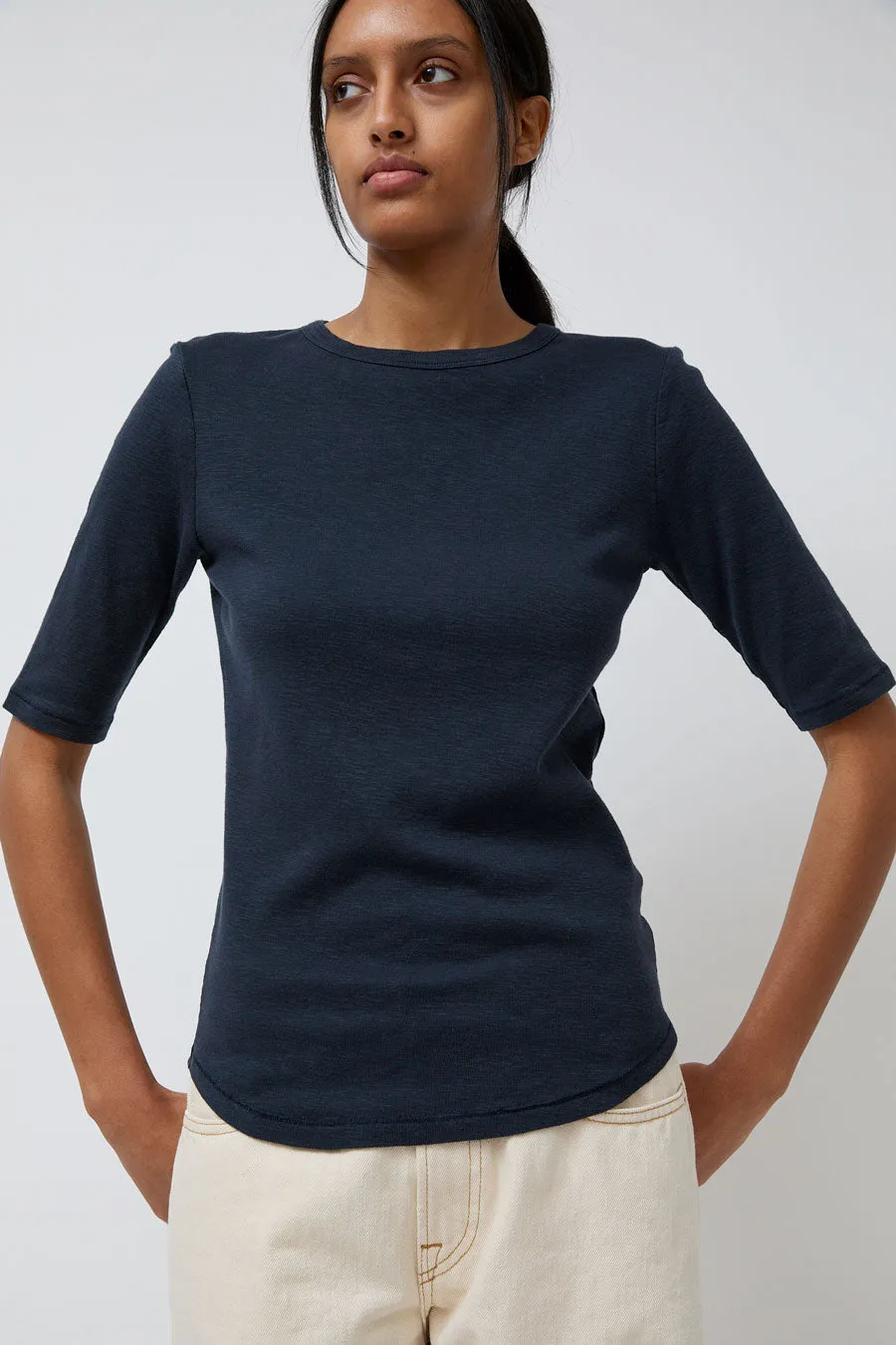 YMC Charlotte Short Sleeve Top in Navy sold by No. 6 product image thumbnail 3