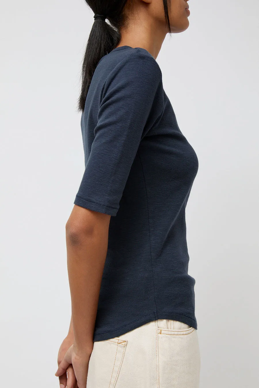 YMC Charlotte Short Sleeve Top in Navy sold by No. 6 product image thumbnail 4