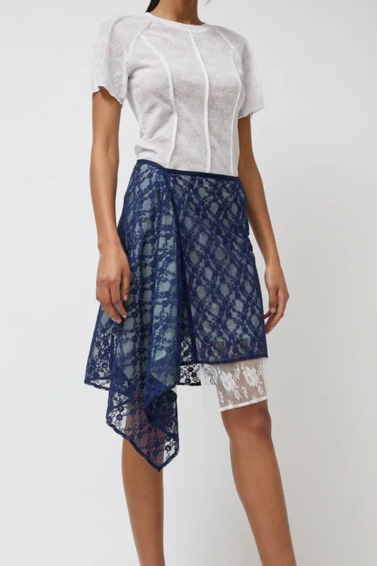 Anggae Layered Lace Skirt in Navy sold by No. 6