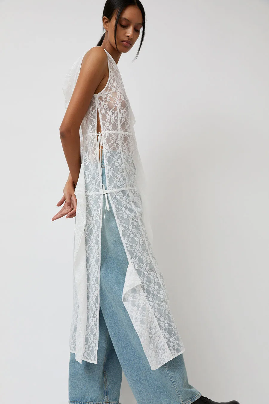 Anggae Lace Hooded Layering Dress in White sold by No. 6 product image thumbnail 2