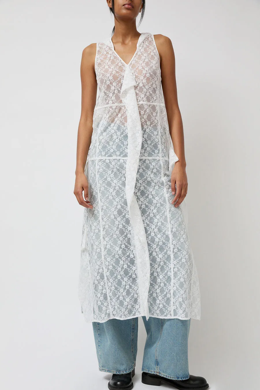 Anggae Lace Hooded Layering Dress in White sold by No. 6 product image thumbnail 4
