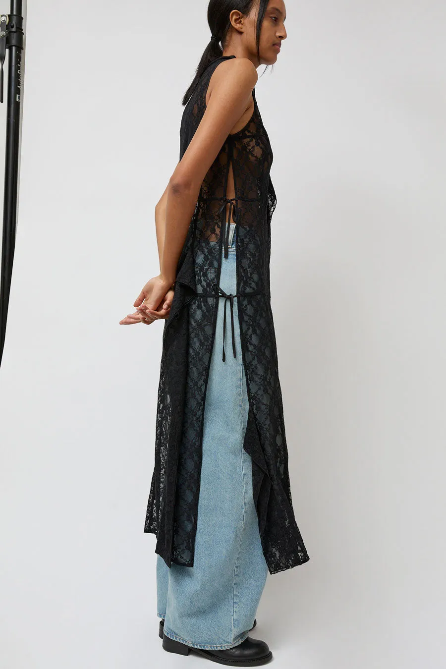 Anggae Lace Hooded Layering Dress in Black sold by No. 6 product image thumbnail 4