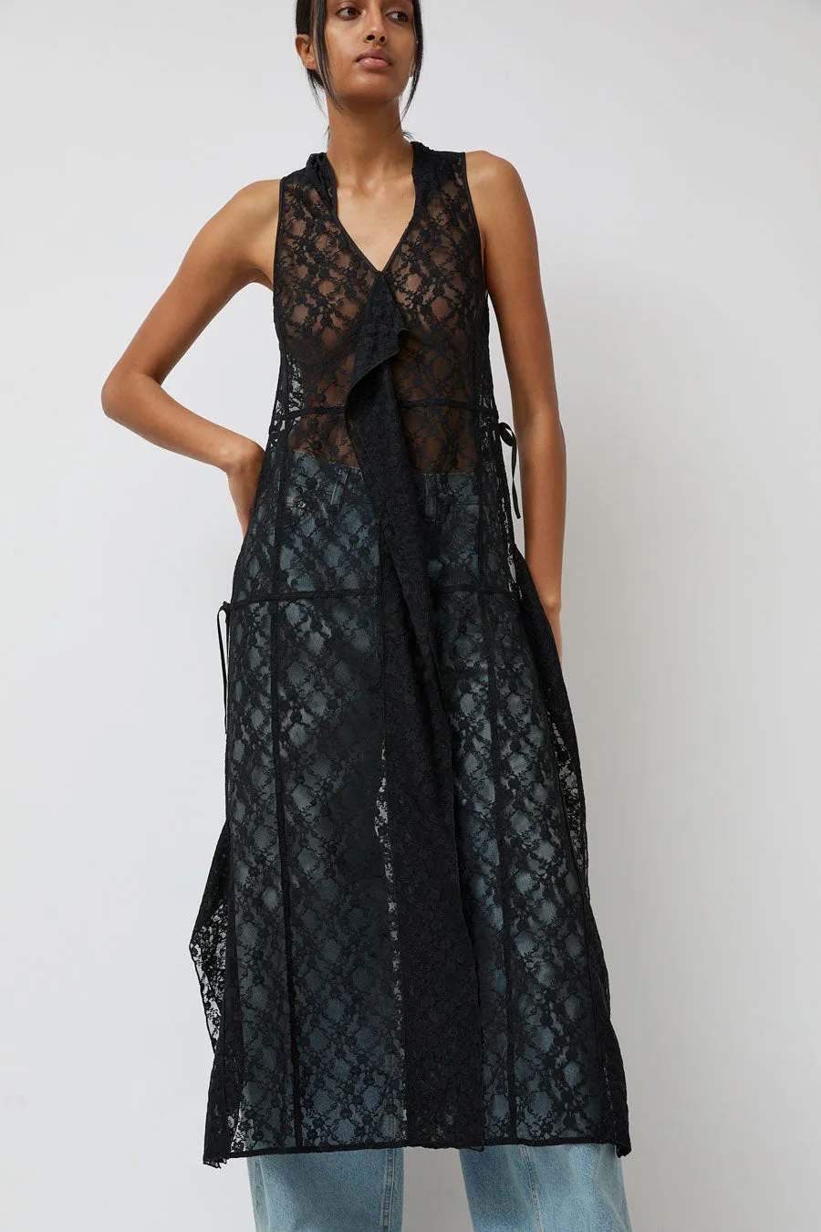 Anggae Lace Hooded Layering Dress in Black sold by No. 6