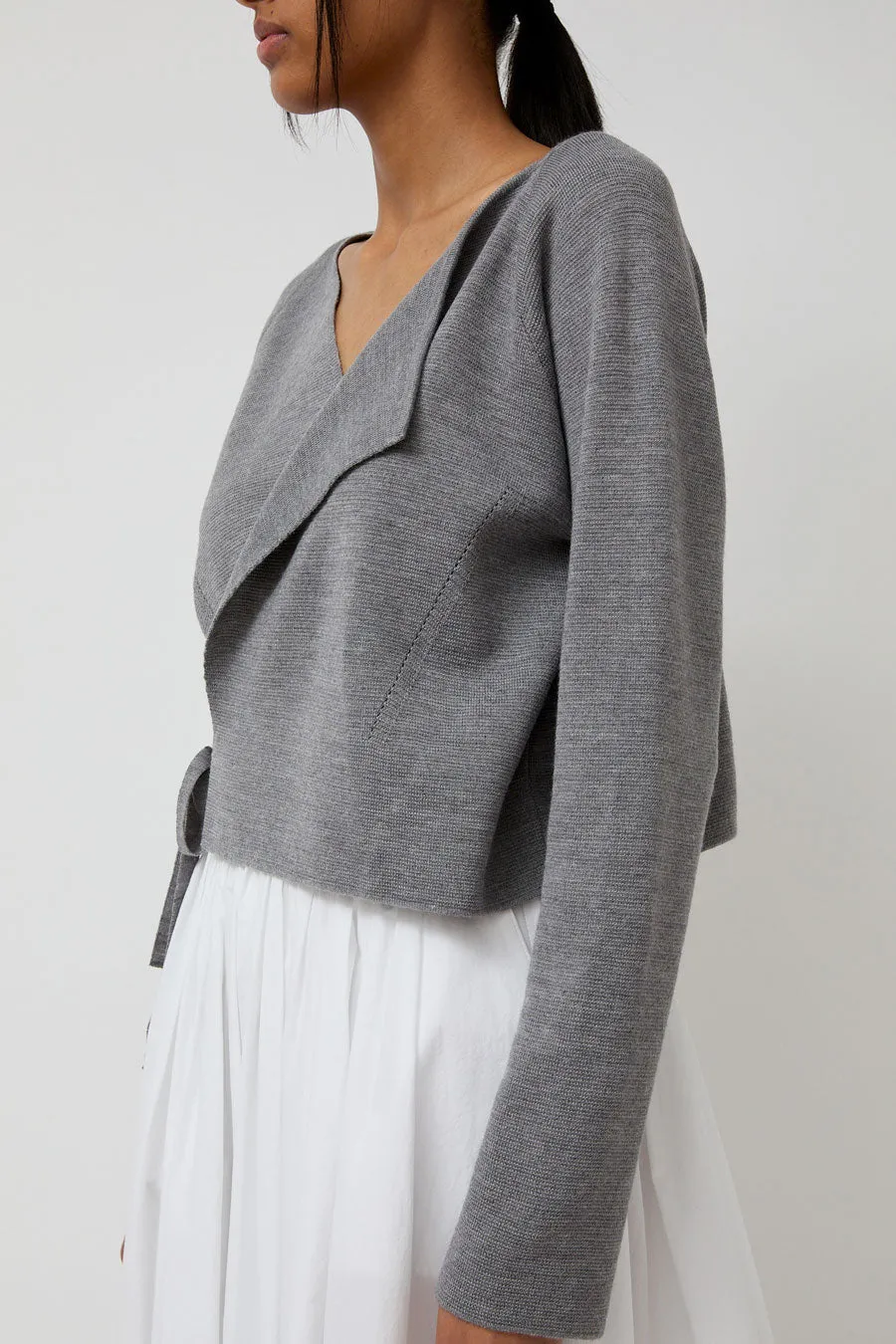 Anggae Ballet Trainer Wrap Cardigan in Grey sold by No. 6 product image thumbnail 4