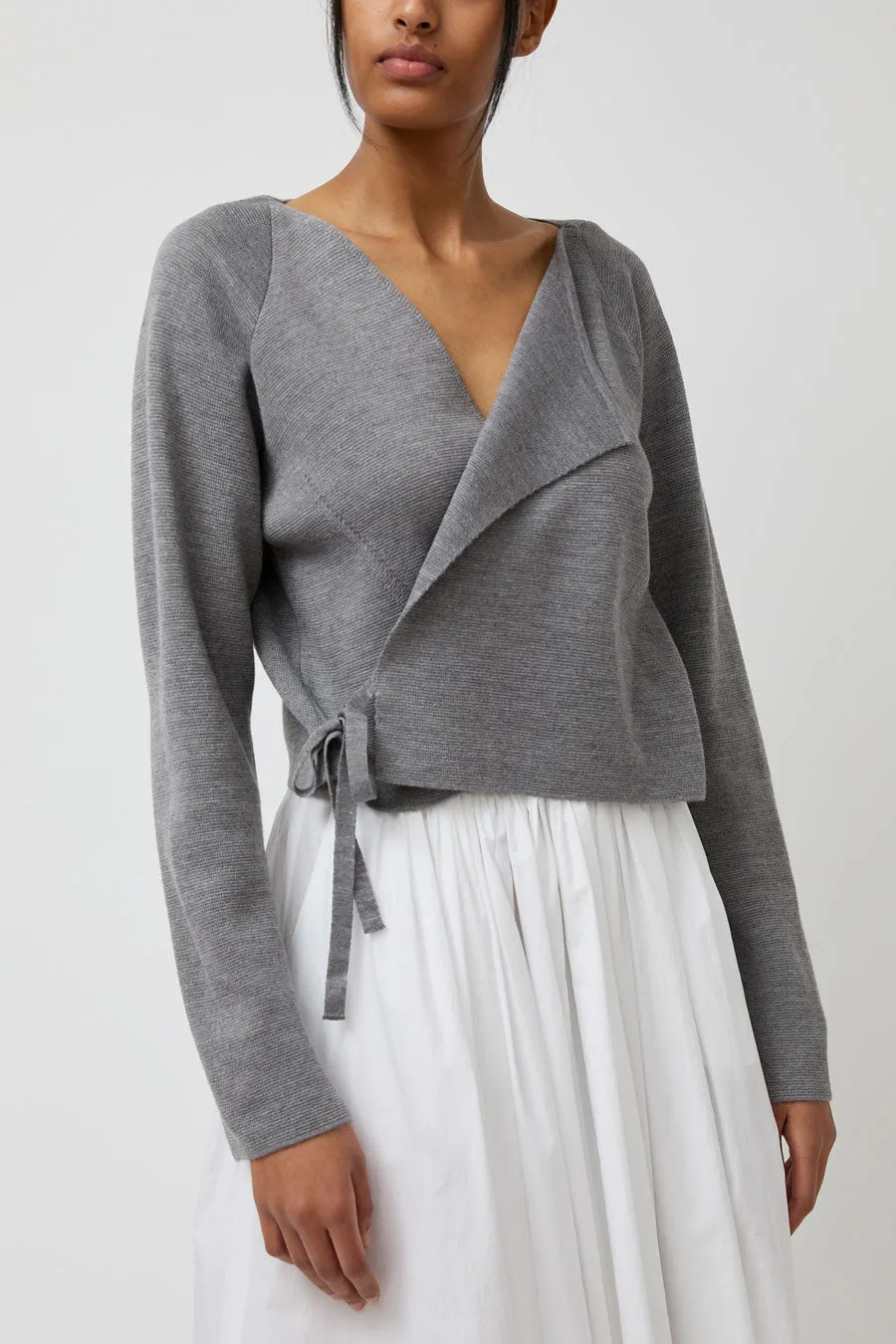 Anggae Ballet Trainer Wrap Cardigan in Grey sold by No. 6 product image thumbnail 5