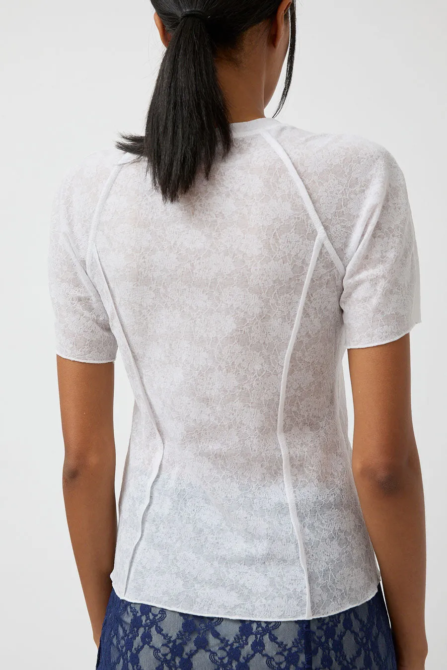 Anggae Lace Scuba T-Shirt in White sold by No. 6 product image thumbnail 4
