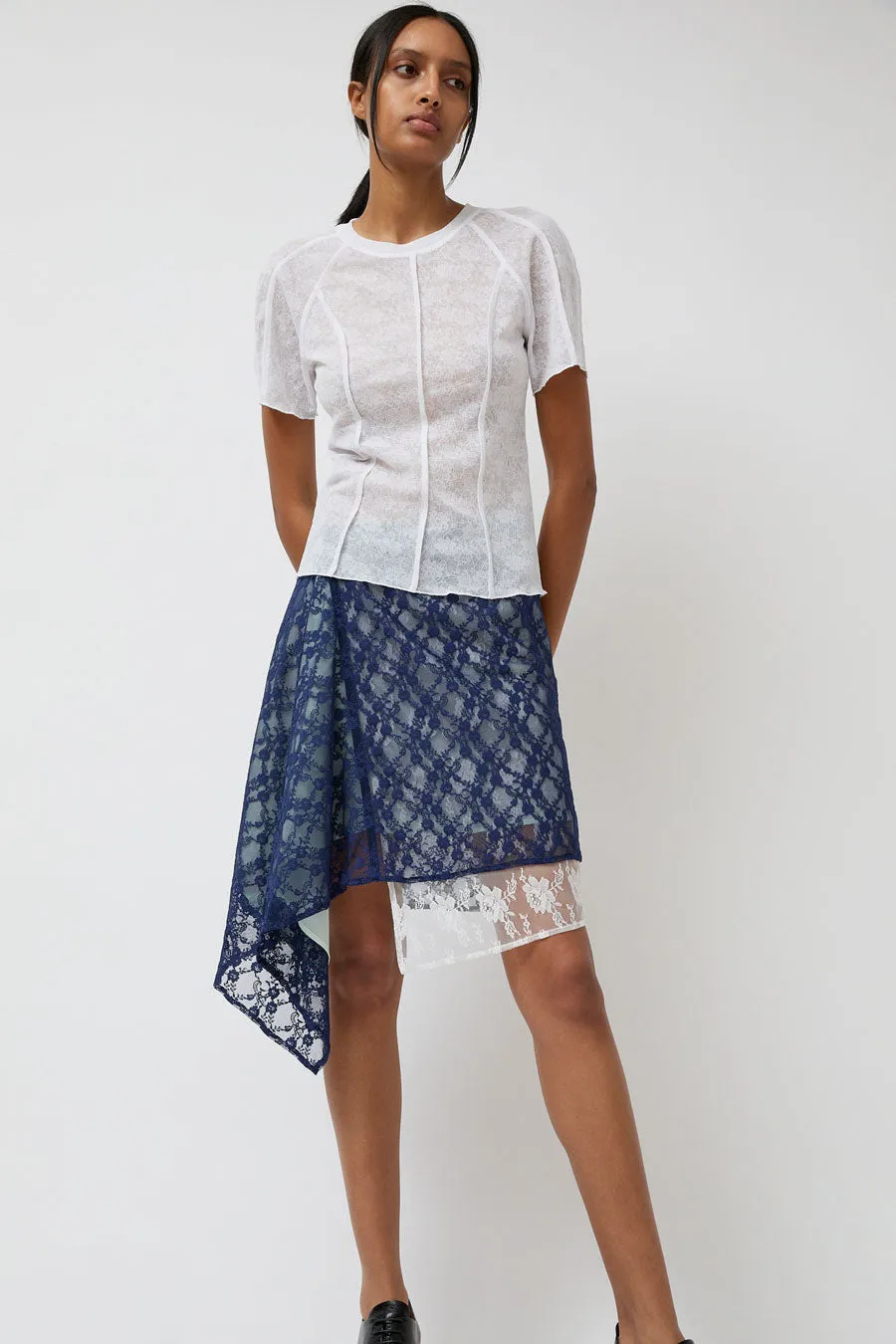 Anggae Lace Scuba T-Shirt in White sold by No. 6 product image thumbnail 5