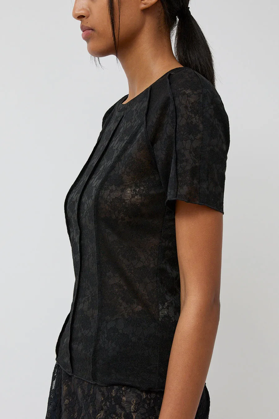 Anggae Lace Scuba T-Shirt in Black sold by No. 6 product image thumbnail 3