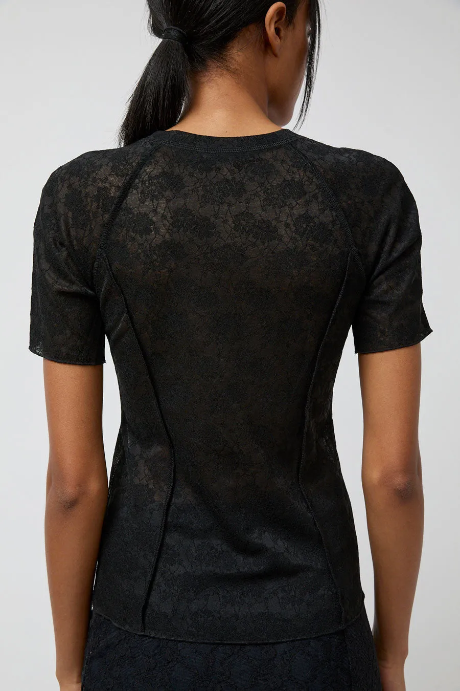 Anggae Lace Scuba T-Shirt in Black sold by No. 6 product image thumbnail 4
