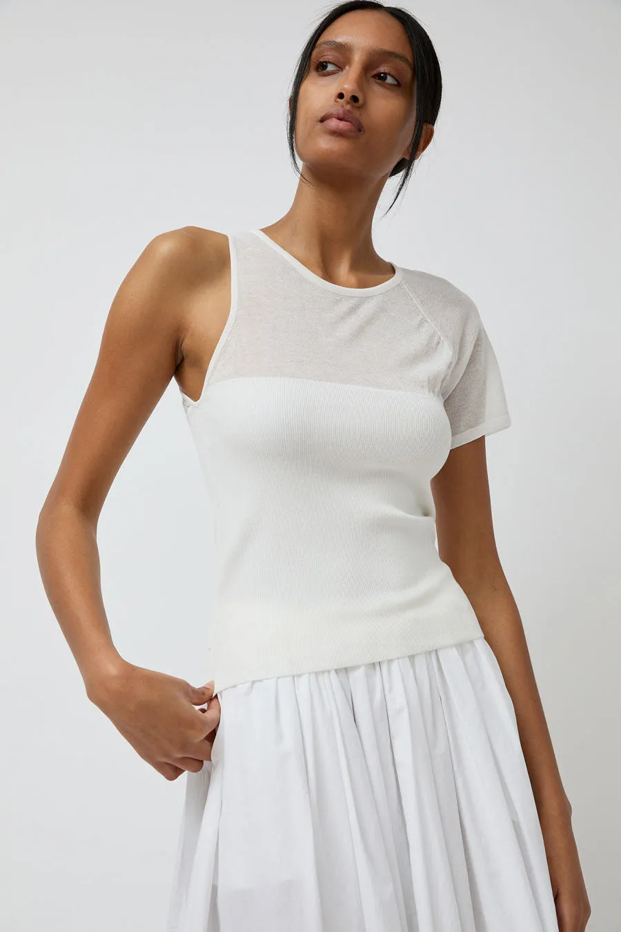Anggae Asymmetrical Tube Top in Ivory sold by No. 6