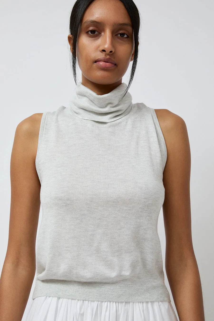 Anggae Twisted Back Knit Top in Grey sold by No. 6