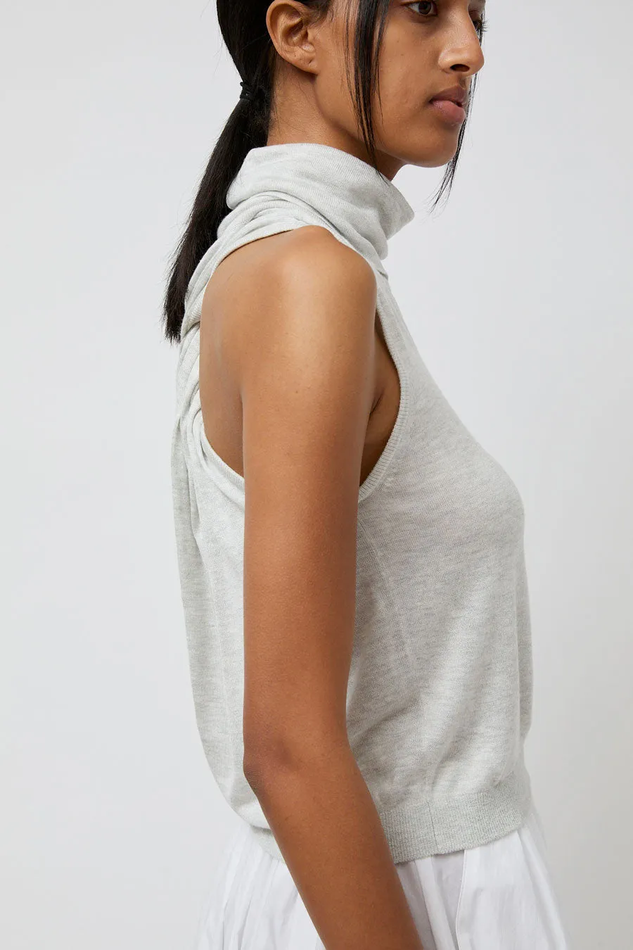Anggae Twisted Back Knit Top in Grey sold by No. 6 product image thumbnail 5