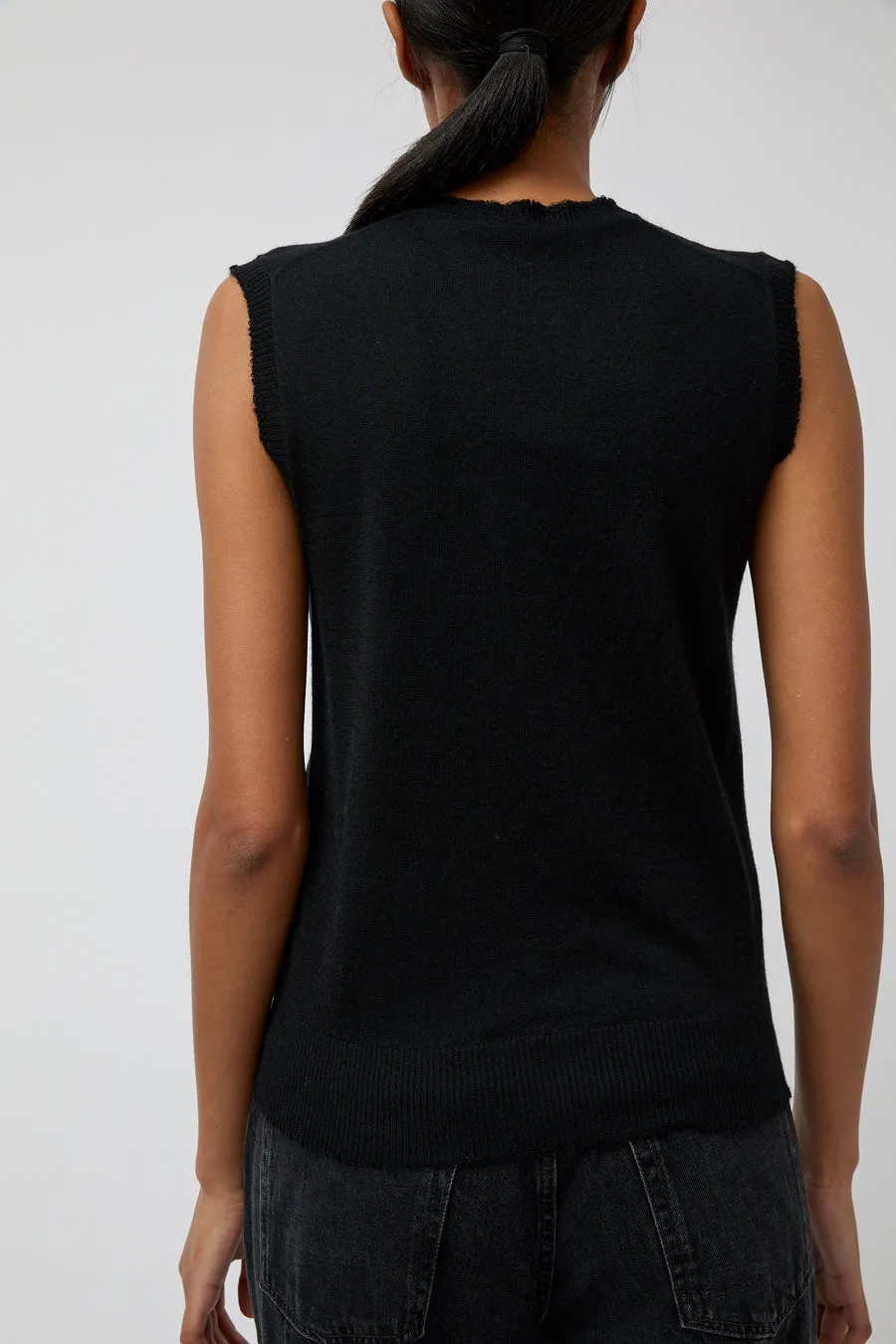 6397 Wool and Cashmere Shrunken Vest in Black sold by No. 6 product image thumbnail 4