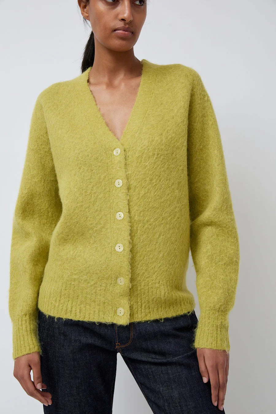 6397 Grunge Cardigan in Moss Green sold by No. 6