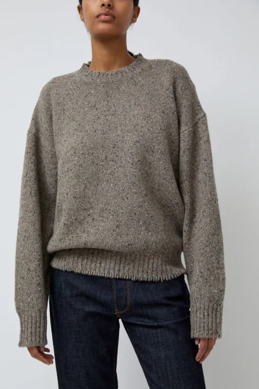 6397 Crewneck Wool Sweatshirt in Grey and Brown made by 6397